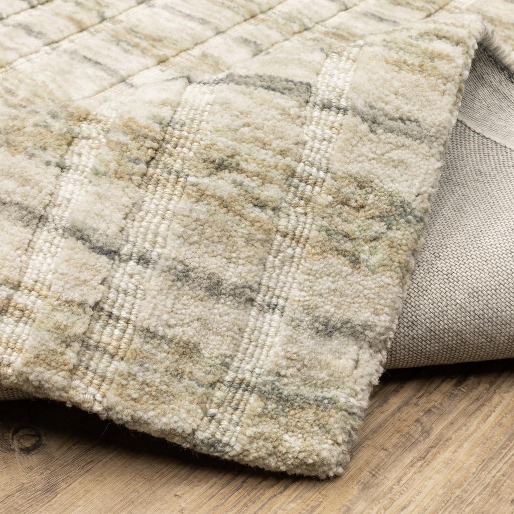 Oriental Weavers Thatcher THA02 Beige Rectangle Indoor Area Rug Striped Pattern-