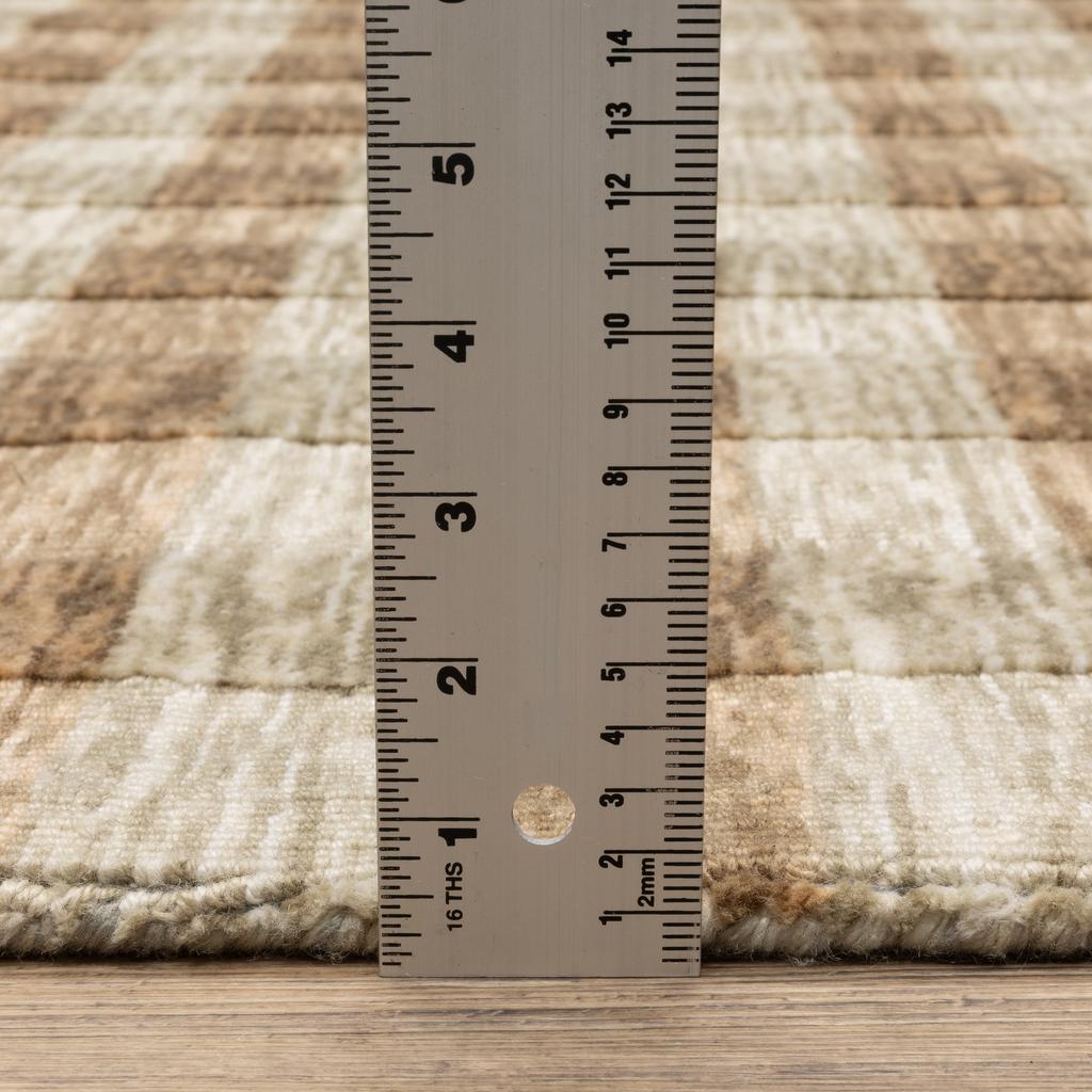 Oriental Weavers Thatcher THA04 Beige Rectangle Indoor Area Rug Striped Pattern-