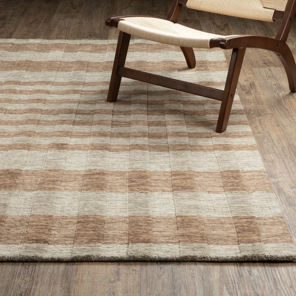 Oriental Weavers Thatcher THA04 Beige Rectangle Indoor Runner Striped Pattern-