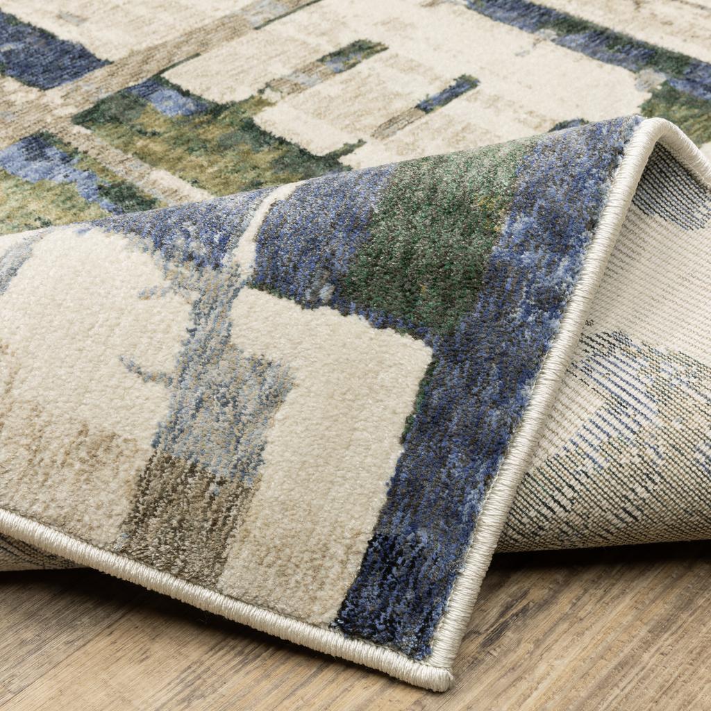 Oriental Weavers Tisdell TIS01 Blue Rectangle Indoor Area Rug Abstract Pattern-