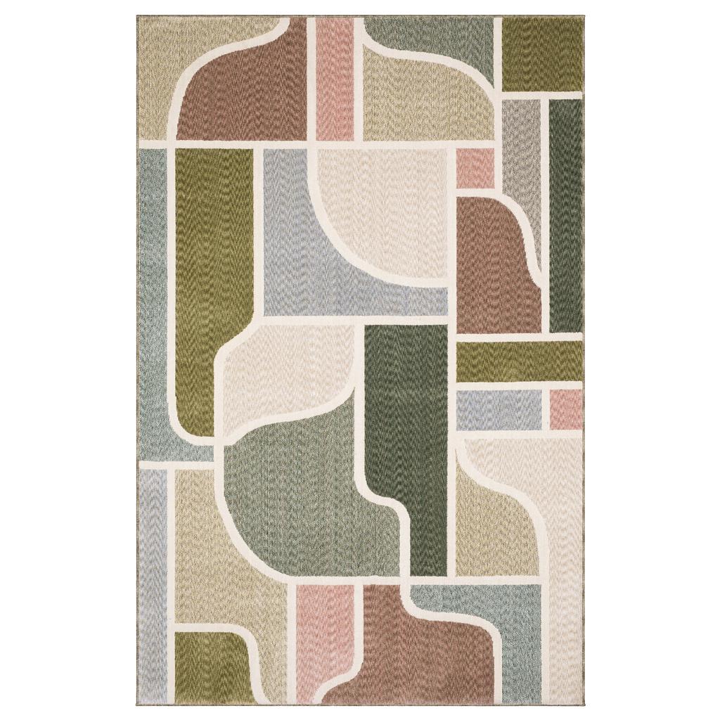 Oriental Weavers Tisdell TIS02 Green Rectangle Indoor Area Rug Abstract Pattern-