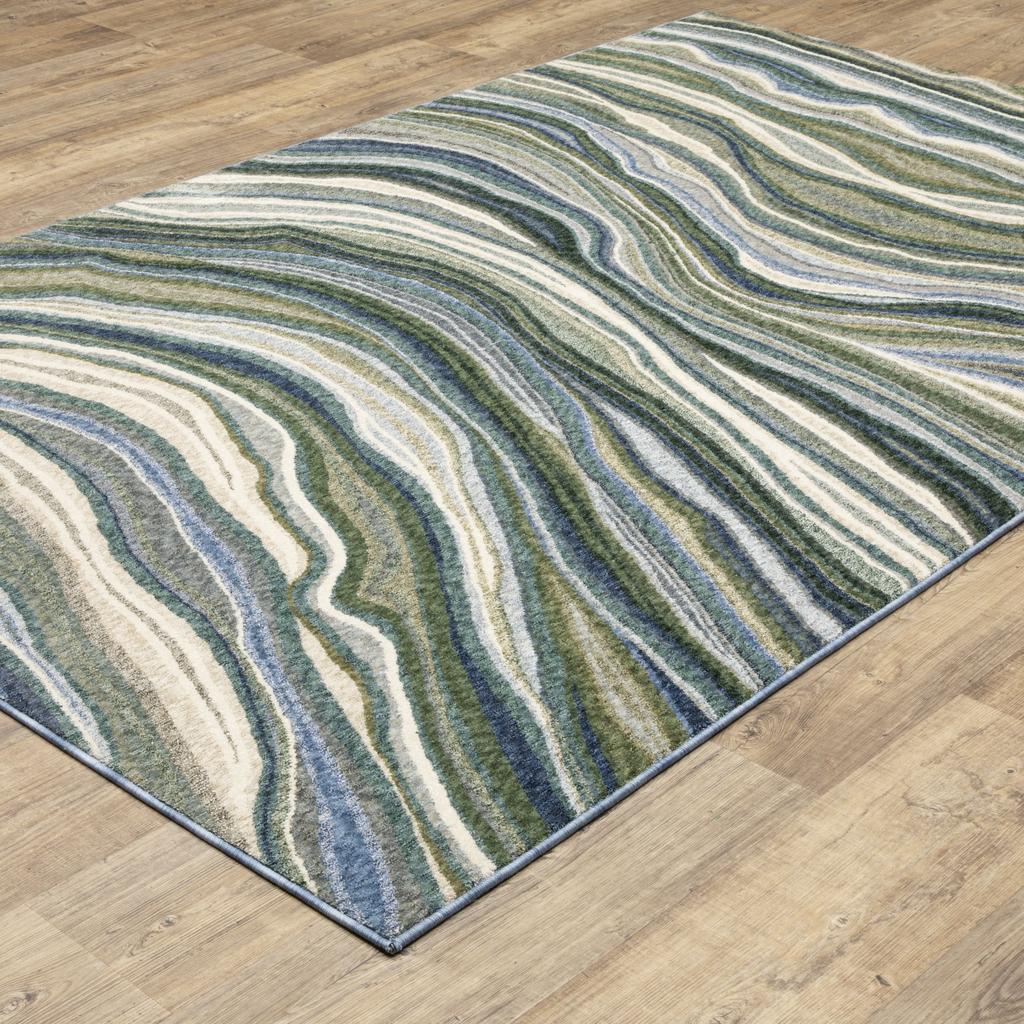 Oriental Weavers Tisdell TIS10 Green Rectangle Indoor Area Rug Abstract Pattern-