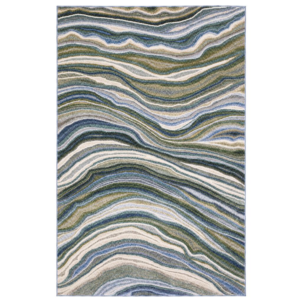 Oriental Weavers Tisdell TIS10 Green Rectangle Indoor Area Rug Abstract Pattern-