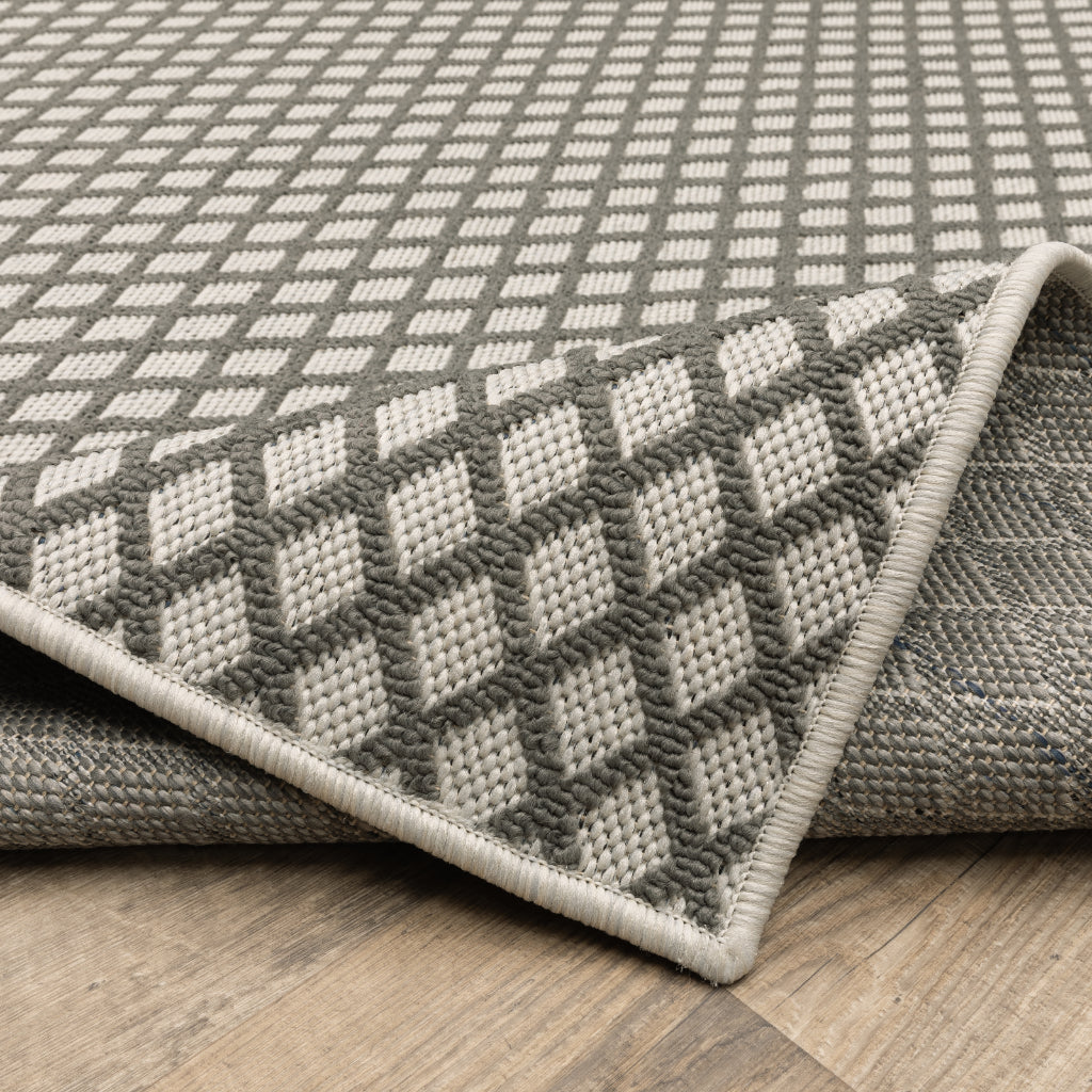 Oriental Weavers Torrey 501H1 Light Grey/Grey Rectangle Indoor / Outdoor Area Rug - Stain Resistant Machine Made Patio Rug with Geometric Pattern-