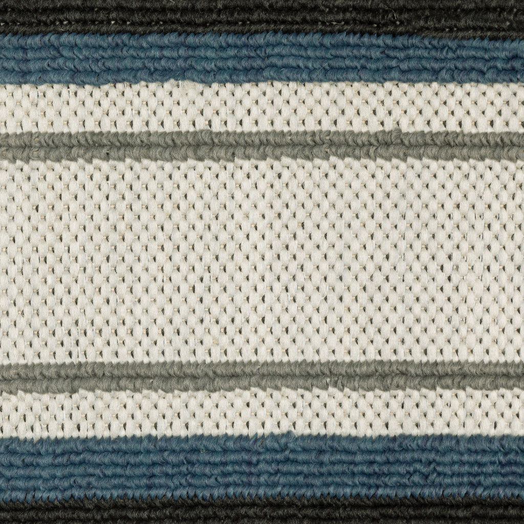 Oriental Weavers Torrey 5571Y Light Grey/Blue Rectangle Indoor / Outdoor Runner - Stain Resistant Machine Made Entryway & Hallway Runner with Geometric Pattern-