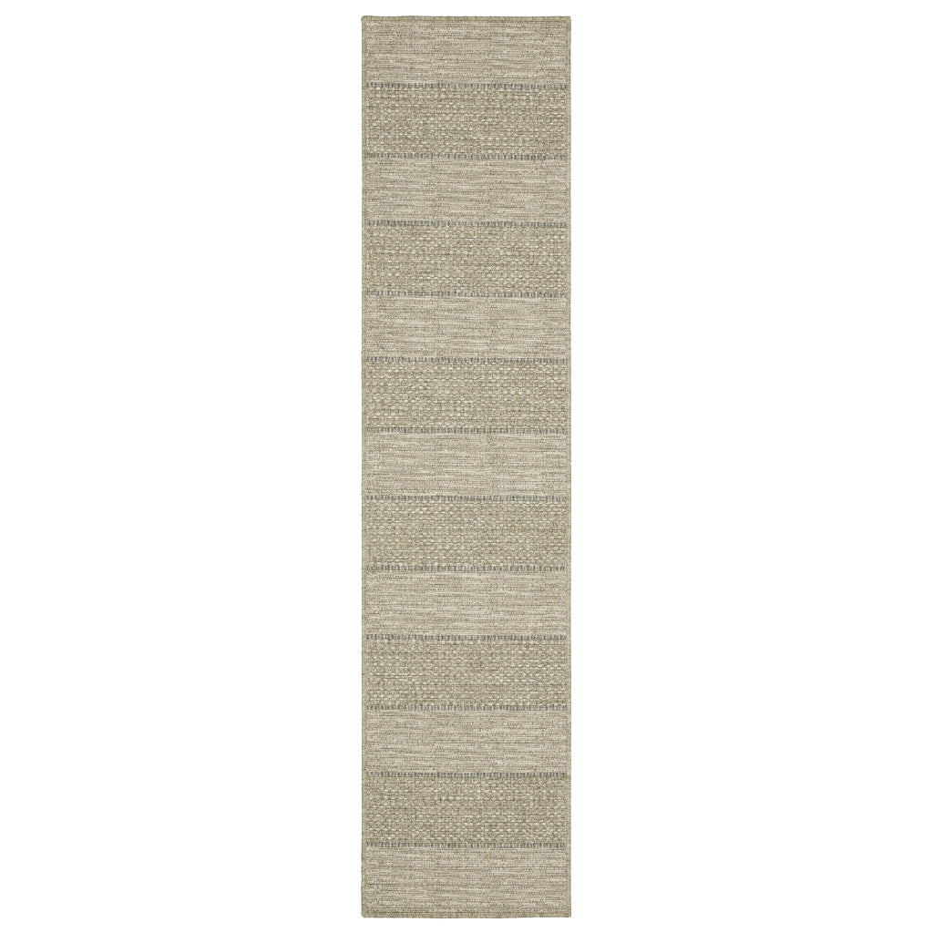 Oriental Weavers Tortuga TR01A Tan Rectangle Indoor Runner - Casual Stain Resistant Rug with Striped Design-