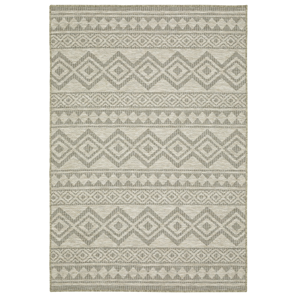 Oriental Weavers Tortuga TR03A Tan Rectangle Indoor Area Rug - Casual Stain Resistant Rug with Geometric Design-