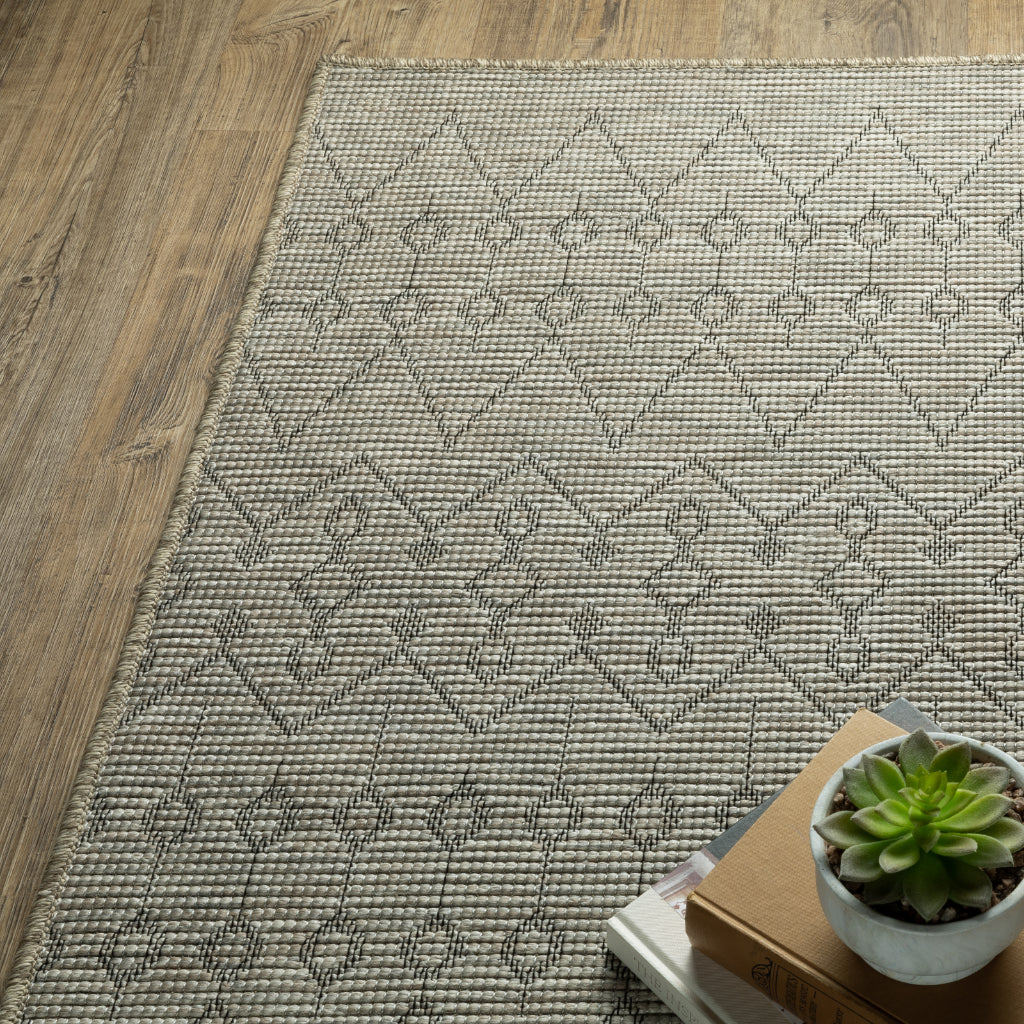 Oriental Weavers Tortuga TR04A Tan Rectangle Indoor Area Rug - Casual Stain Resistant Rug with Geometric Design-