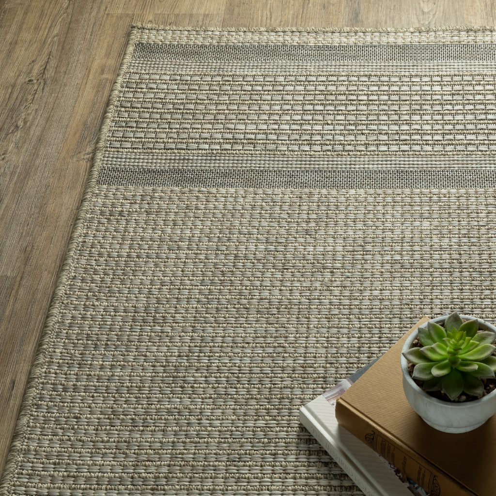 Oriental Weavers Tortuga TR07A Beige Rectangle Indoor Area Rug - Casual Stain Resistant Rug with Border Design-