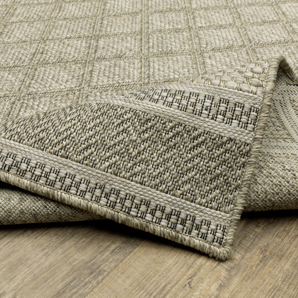 Oriental Weavers Tortuga TR10A Beige Rectangle Indoor Runner - Casual Stain Resistant Rug with Geometric Design-