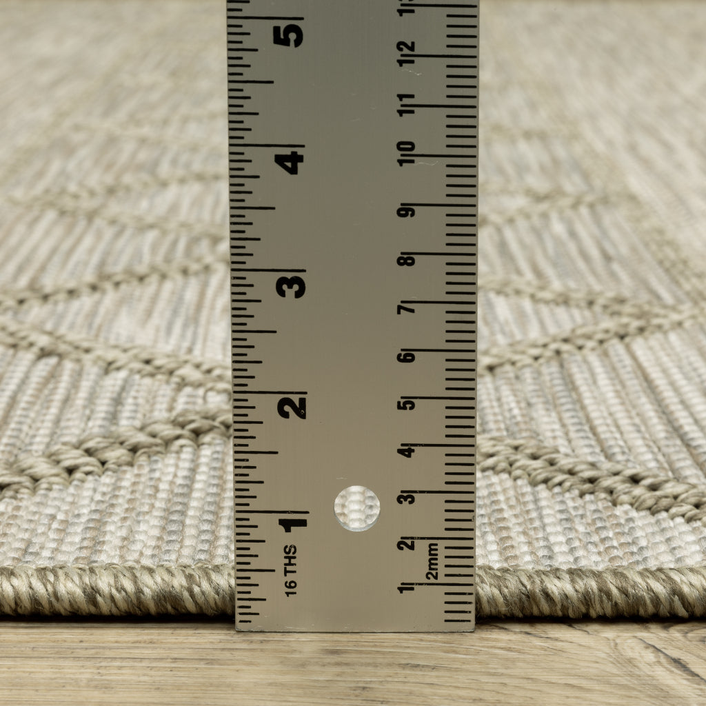 Oriental Weavers Tortuga TR11A Tan Rectangle Indoor Runner - Casual Stain Resistant Rug with Geometric Design-