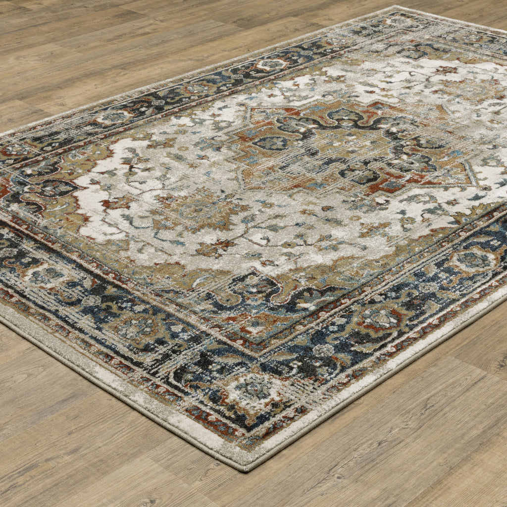 Oriental Weavers Venice 054X8 Multicolor Rectangle Indoor Area Rug - Stain Resistant Low Pile Rug with Medallion Design-