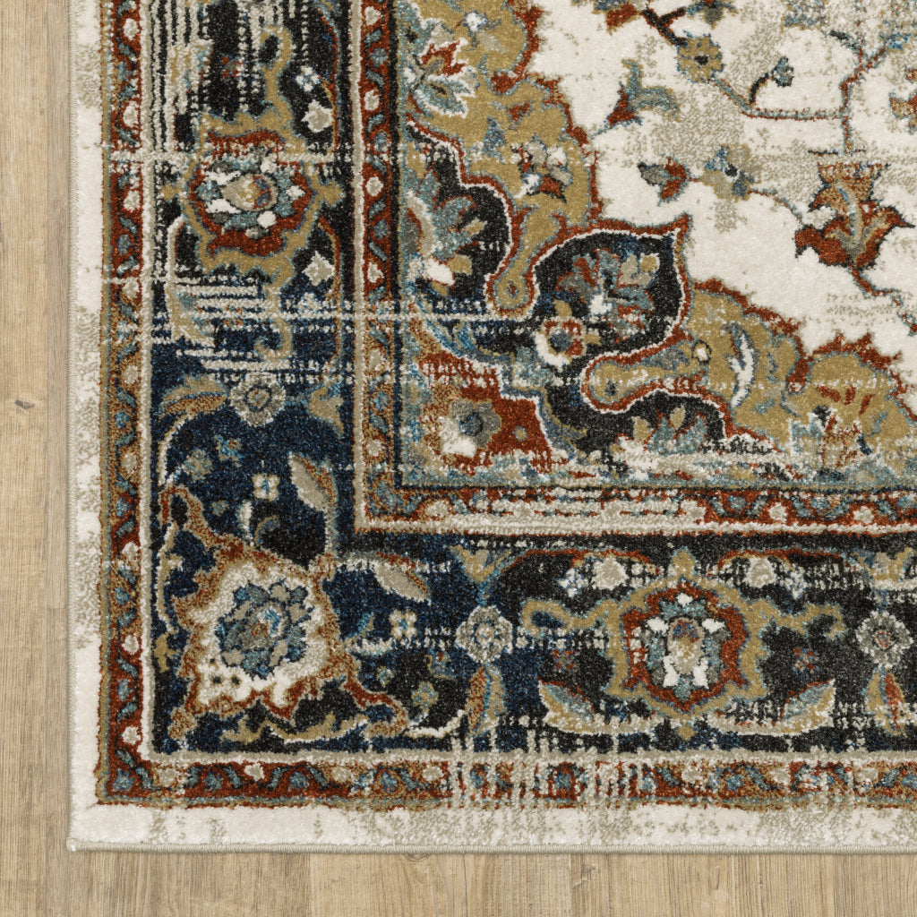 Oriental Weavers Venice 054X8 Multicolor Rectangle Indoor Area Rug - Stain Resistant Low Pile Rug with Medallion Design-