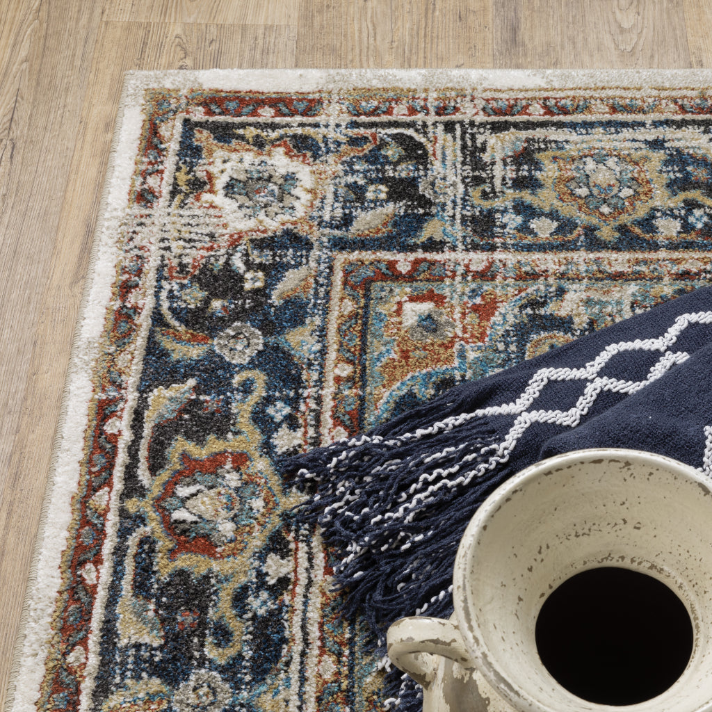 Oriental Weavers Venice 054X8 Multicolor Rectangle Indoor Area Rug - Stain Resistant Low Pile Rug with Medallion Design-