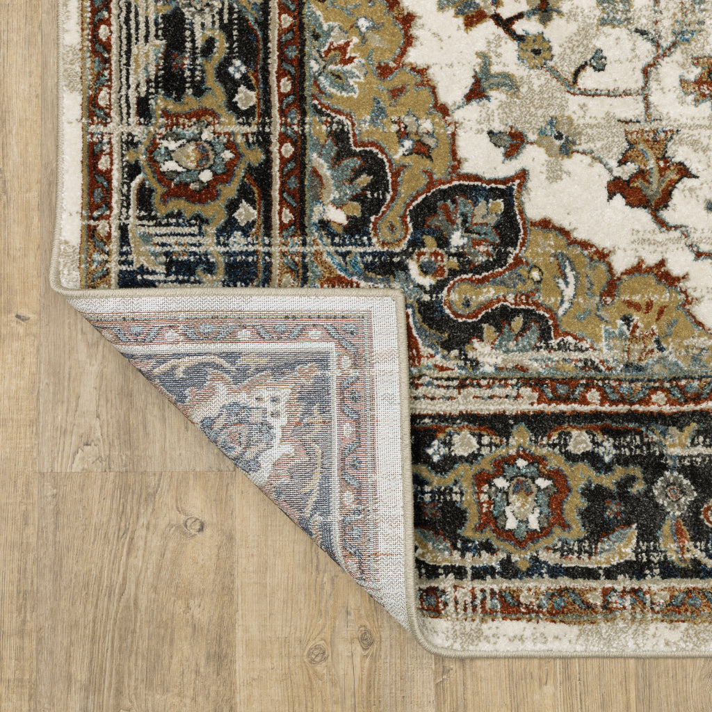 Oriental Weavers Venice 054X8 Multicolor Rectangle Indoor Area Rug - Stain Resistant Low Pile Rug with Medallion Design-