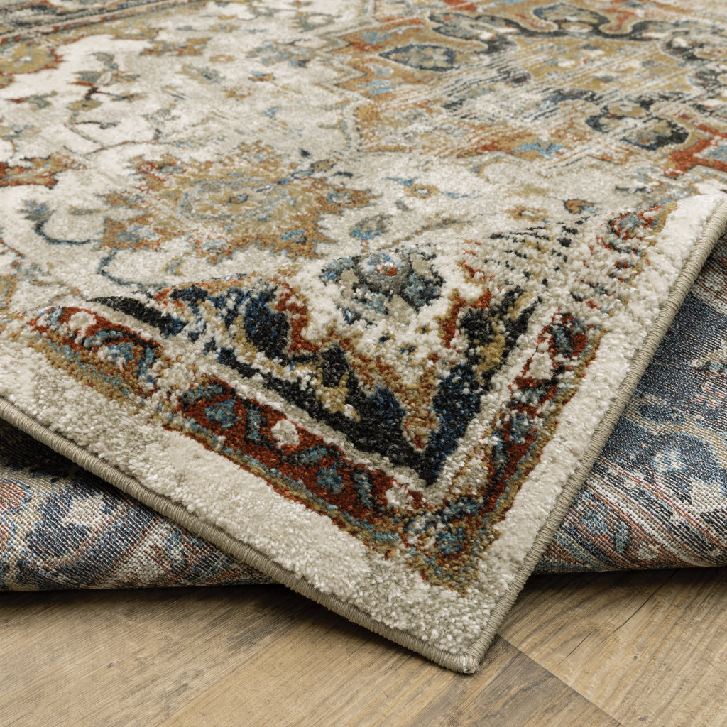 Oriental Weavers Venice 054X8 Multicolor Rectangle Indoor Area Rug - Stain Resistant Low Pile Rug with Medallion Design-