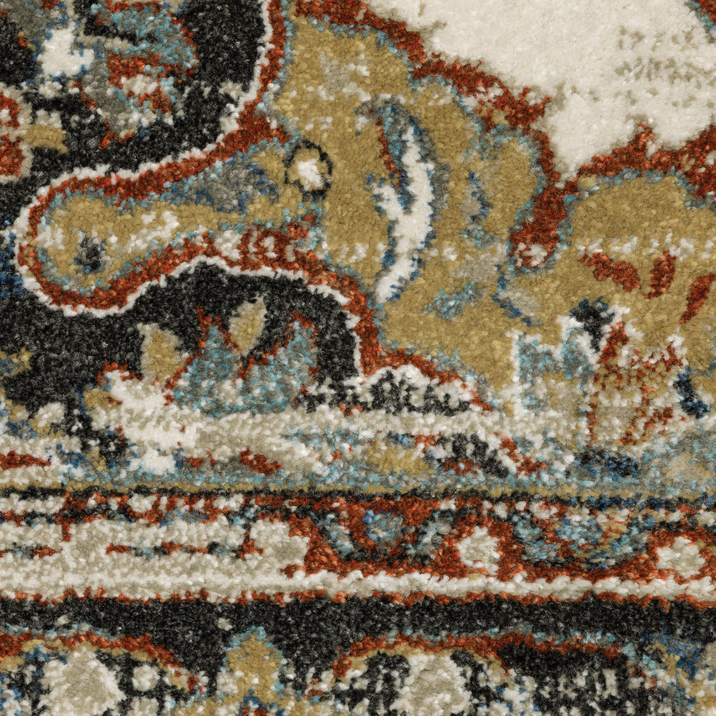 Oriental Weavers Venice 054X8 Multicolor Rectangle Indoor Area Rug - Stain Resistant Low Pile Rug with Medallion Design-