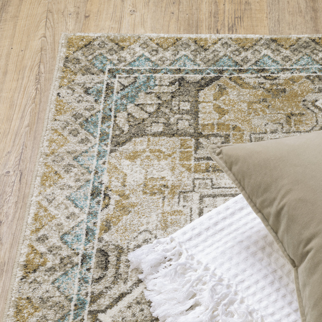 Oriental Weavers Venice 1104W Multicolor Rectangle Indoor Area Rug - Stain Resistant Low Pile Rug with Medallion Design-