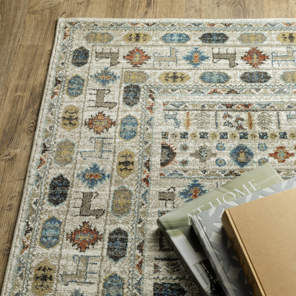 Oriental Weavers Venice 248W8 Multicolor Rectangle Indoor Area Rug - Stain Resistant Low Pile Rug with Tribal Design-