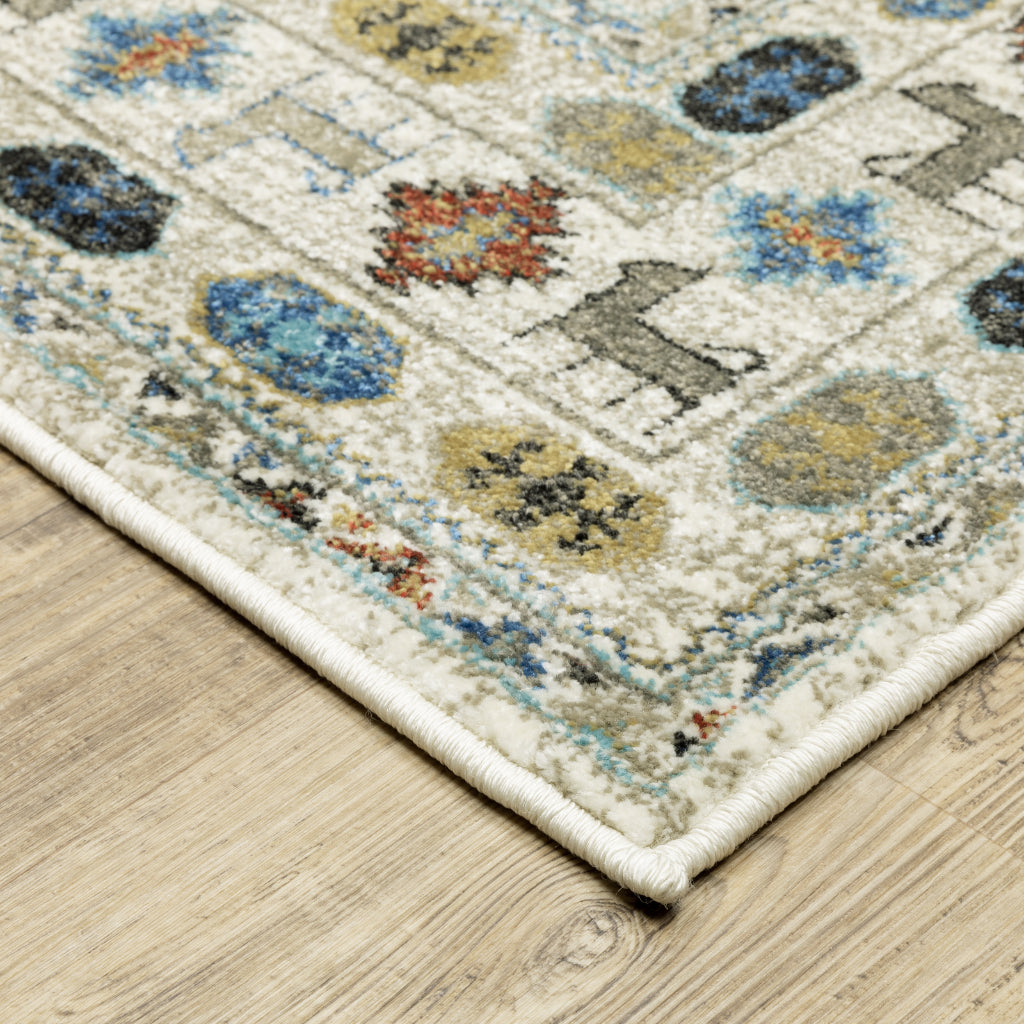 Oriental Weavers Venice 248W8 Multicolor Rectangle Indoor Area Rug - Stain Resistant Low Pile Rug with Tribal Design-