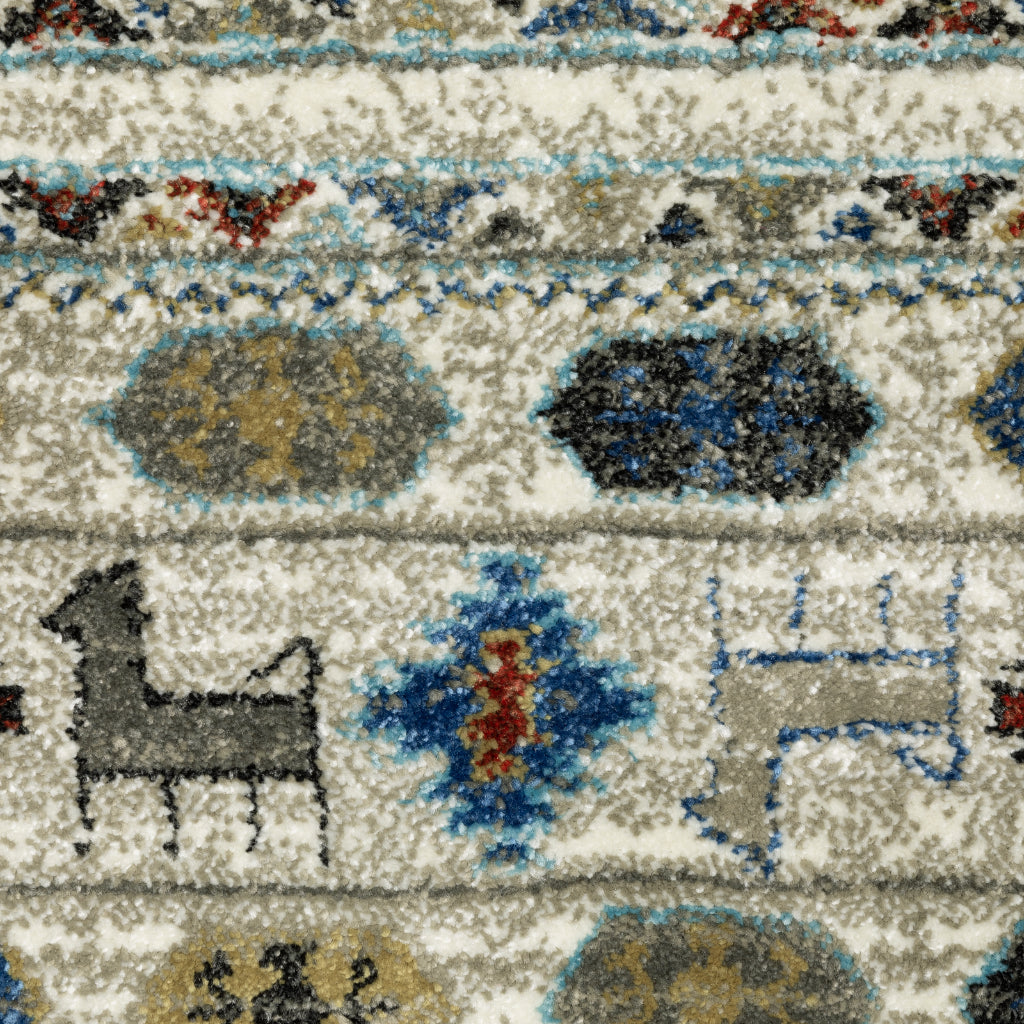 Oriental Weavers Venice 248W8 Multicolor Rectangle Indoor Area Rug - Stain Resistant Low Pile Rug with Tribal Design-