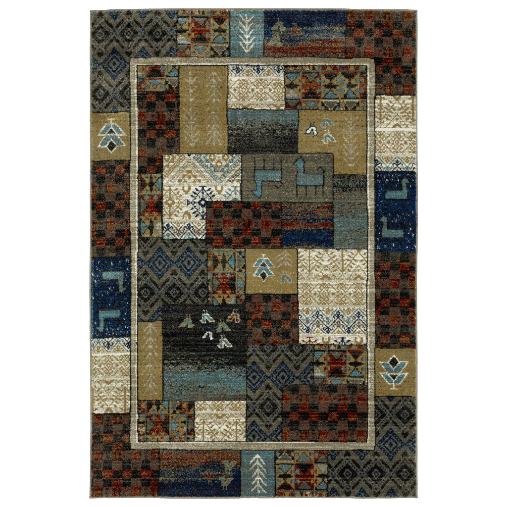 Oriental Weavers Venice 4258X Multicolor Rectangle Indoor Area Rug - Stain Resistant Low Pile Rug with Tribal Design-