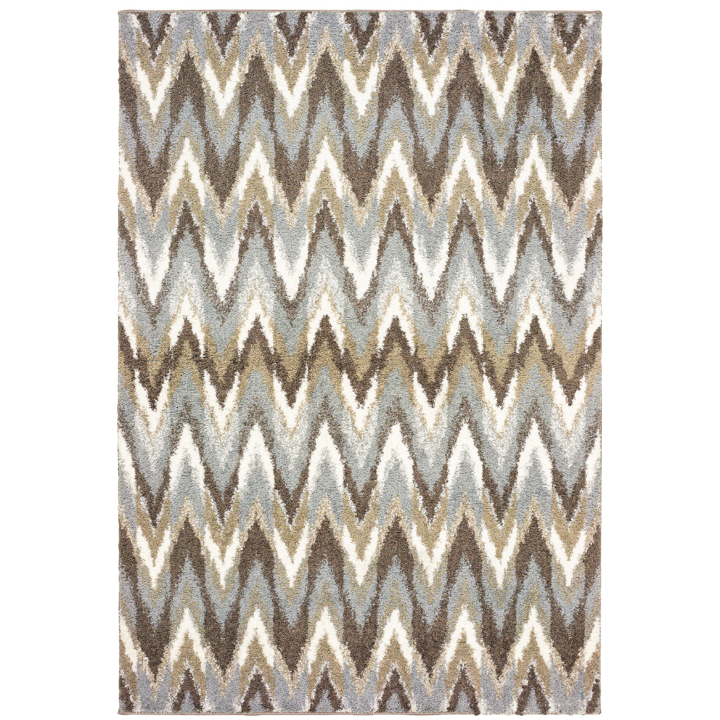 Oriental Weavers Verona 004D6 Multicolor Rectangle Indoor Area Rug - Luxurious Stain Resistant Shag Pile Rug with Geometric Design-