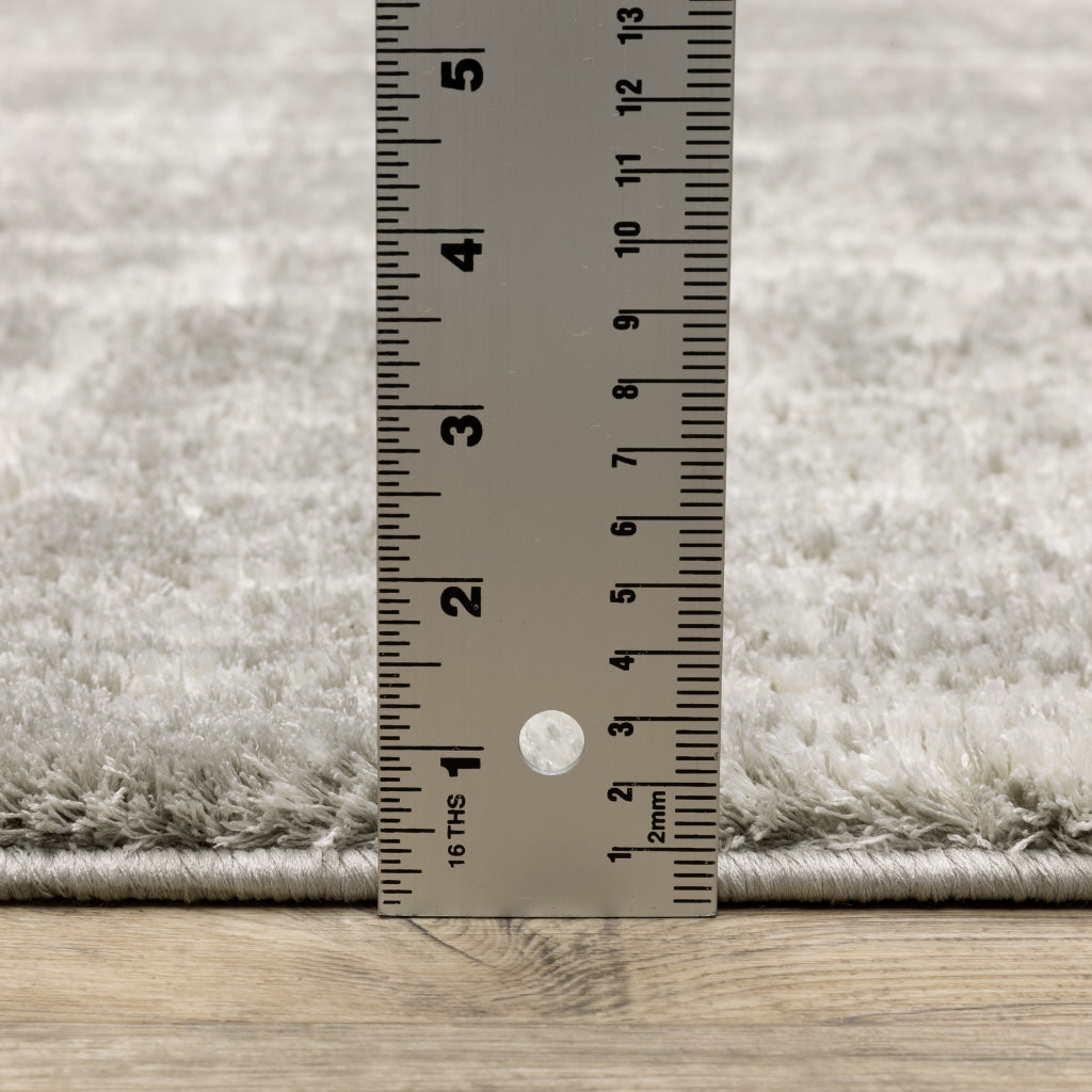 Oriental Weavers Verona 142E6 Gray Rectangle Indoor Runner - Luxurious Stain Resistant Shag Pile Rug with Abstract Design-