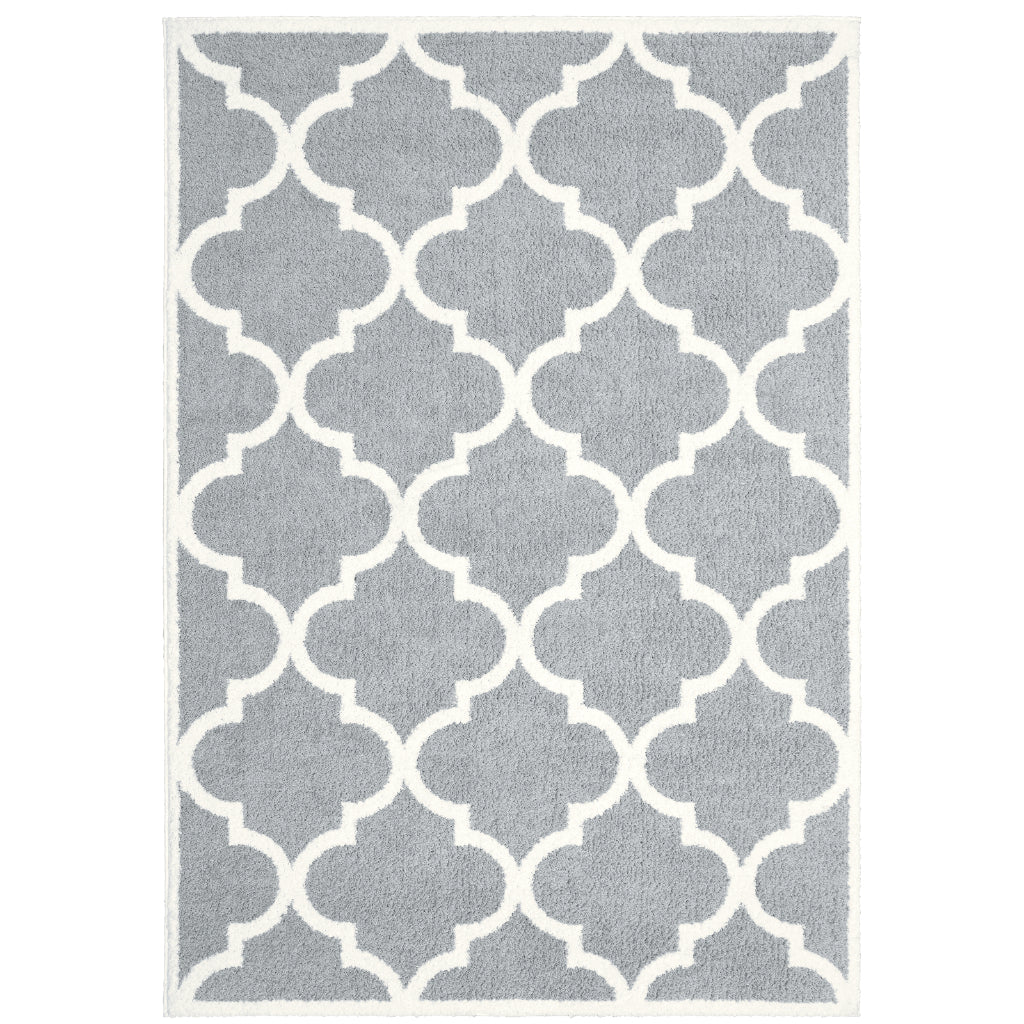 Oriental Weavers Verona 529H6 Gray Rectangle Indoor Area Rug - Luxurious Stain Resistant Shag Pile Rug with Geometric Design-