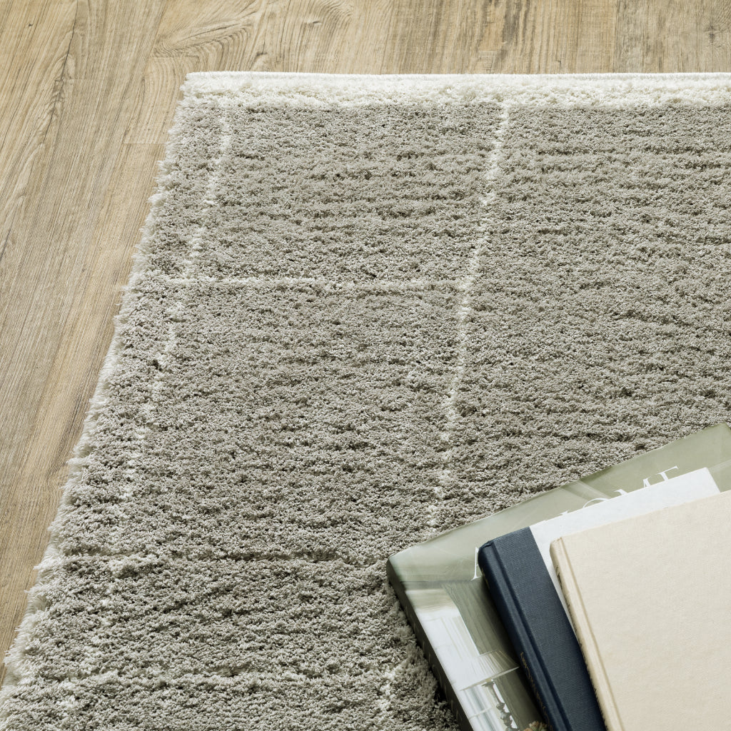 Oriental Weavers Verona 752G6 Gray Rectangle Indoor Runner - Luxurious Stain Resistant Shag Pile Rug with Abstract Design-