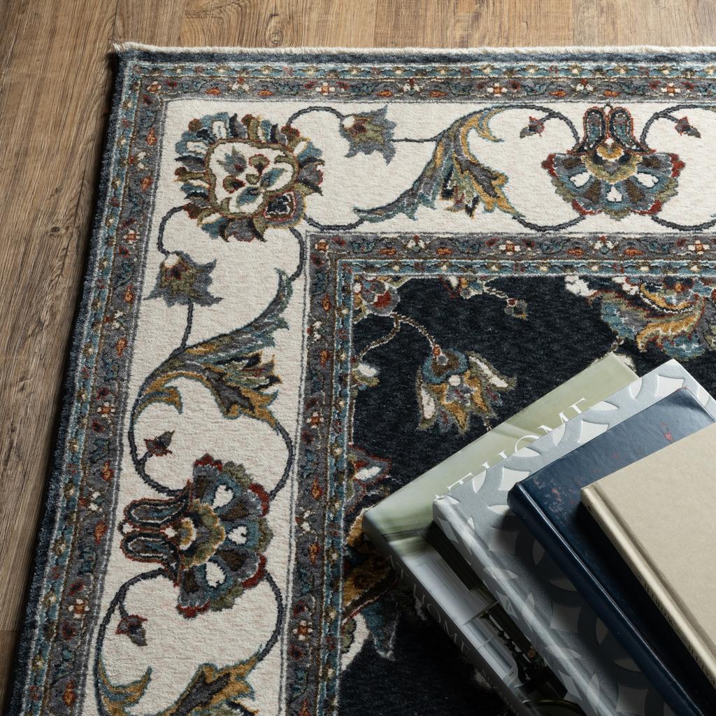 Oriental Weavers Vivian VI01B Navy Rectangle Indoor Area Rug Oriental Pattern-