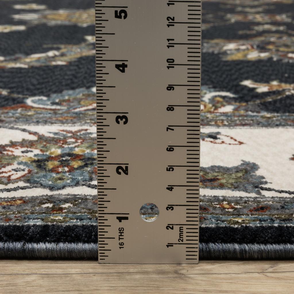 Oriental Weavers Vivian VI01B Navy Rectangle Indoor Runner Oriental Pattern-