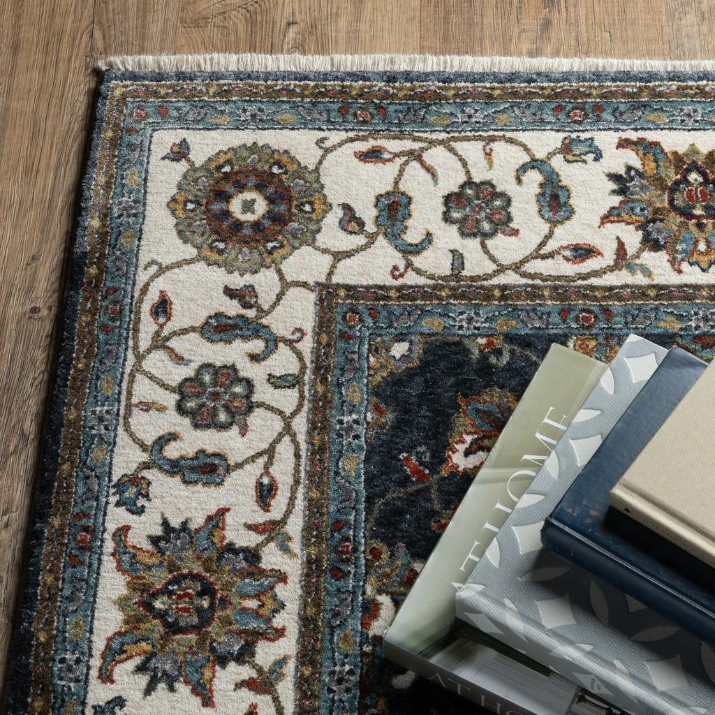 Oriental Weavers Vivian VI03A Blue Rectangle Indoor Area Rug Oriental Pattern-