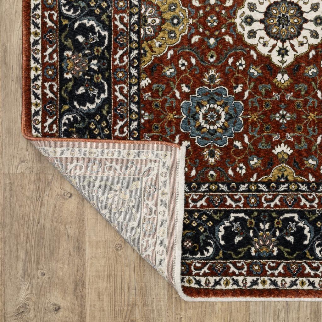 Oriental Weavers Vivian VI04B Red Rectangle Indoor Runner Oriental Pattern-