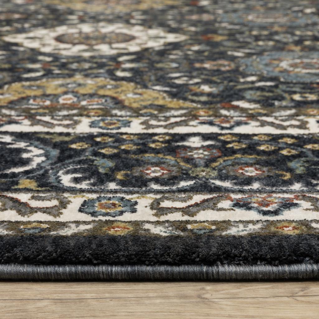 Oriental Weavers Vivian VI04C Navy Rectangle Indoor Area Rug Oriental Pattern-