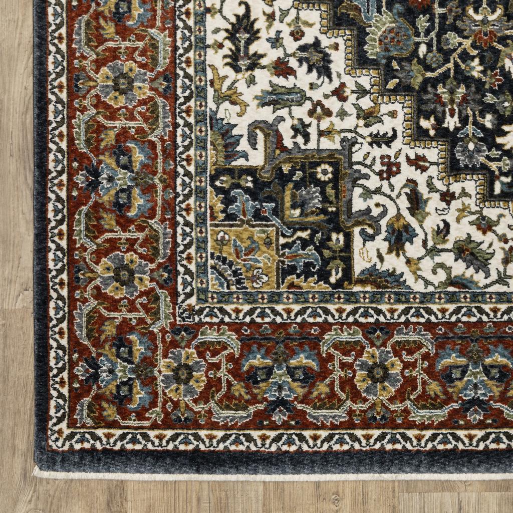 Oriental Weavers Vivian VI06C Navy Rectangle Indoor Area Rug Oriental Pattern-