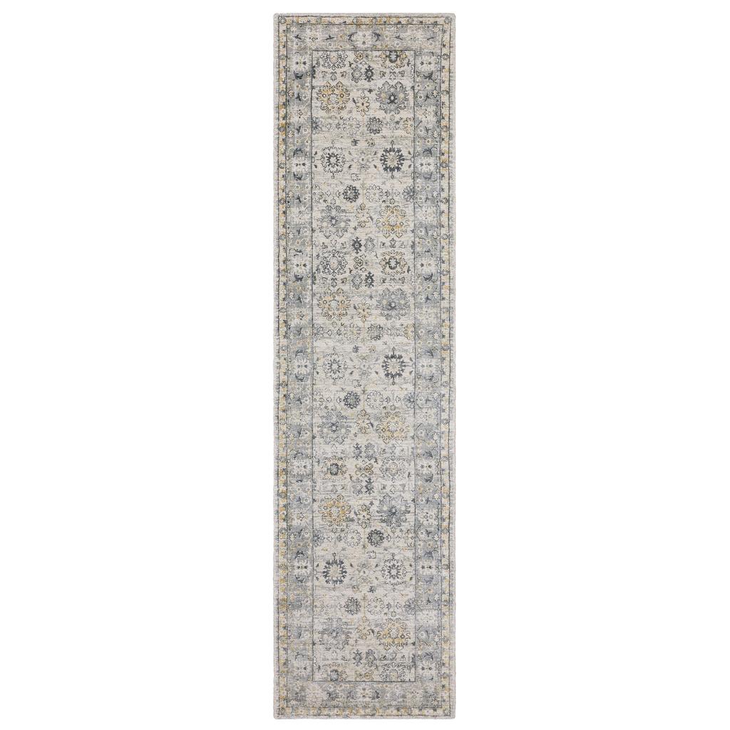Oriental Weavers Windham WIN01 Grey Rectangle Indoor Runner Oriental Pattern-