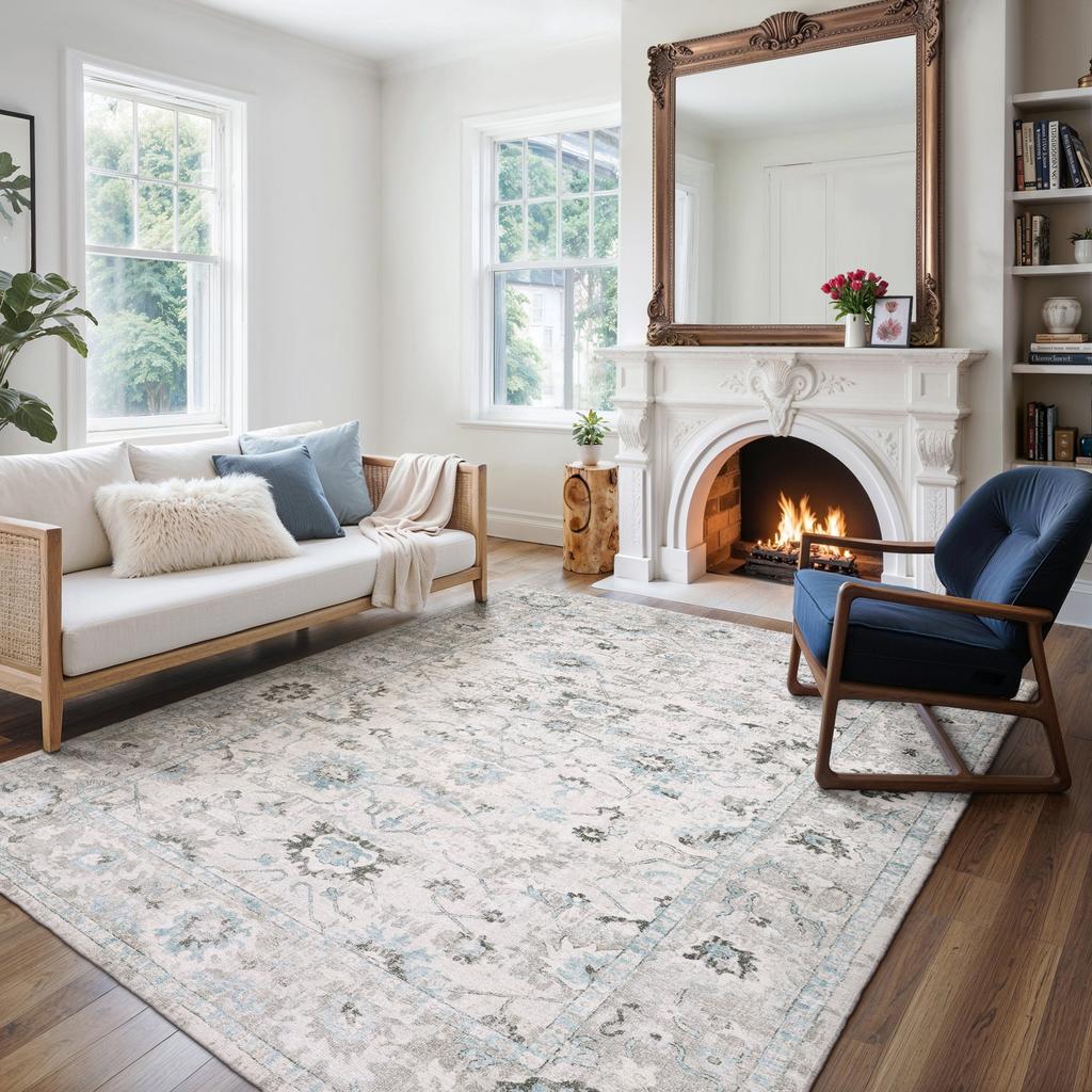 Oriental Weavers Windham WIN04 Ivory Rectangle Indoor Area Rug Oriental Pattern-