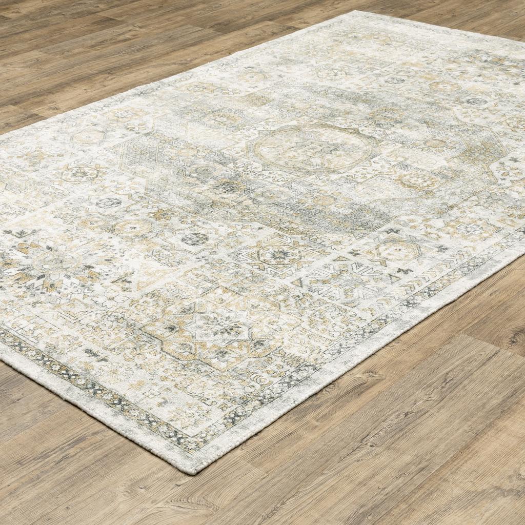 Oriental Weavers Windham WIN05 Grey Rectangle Indoor Area Rug Medallion Pattern-