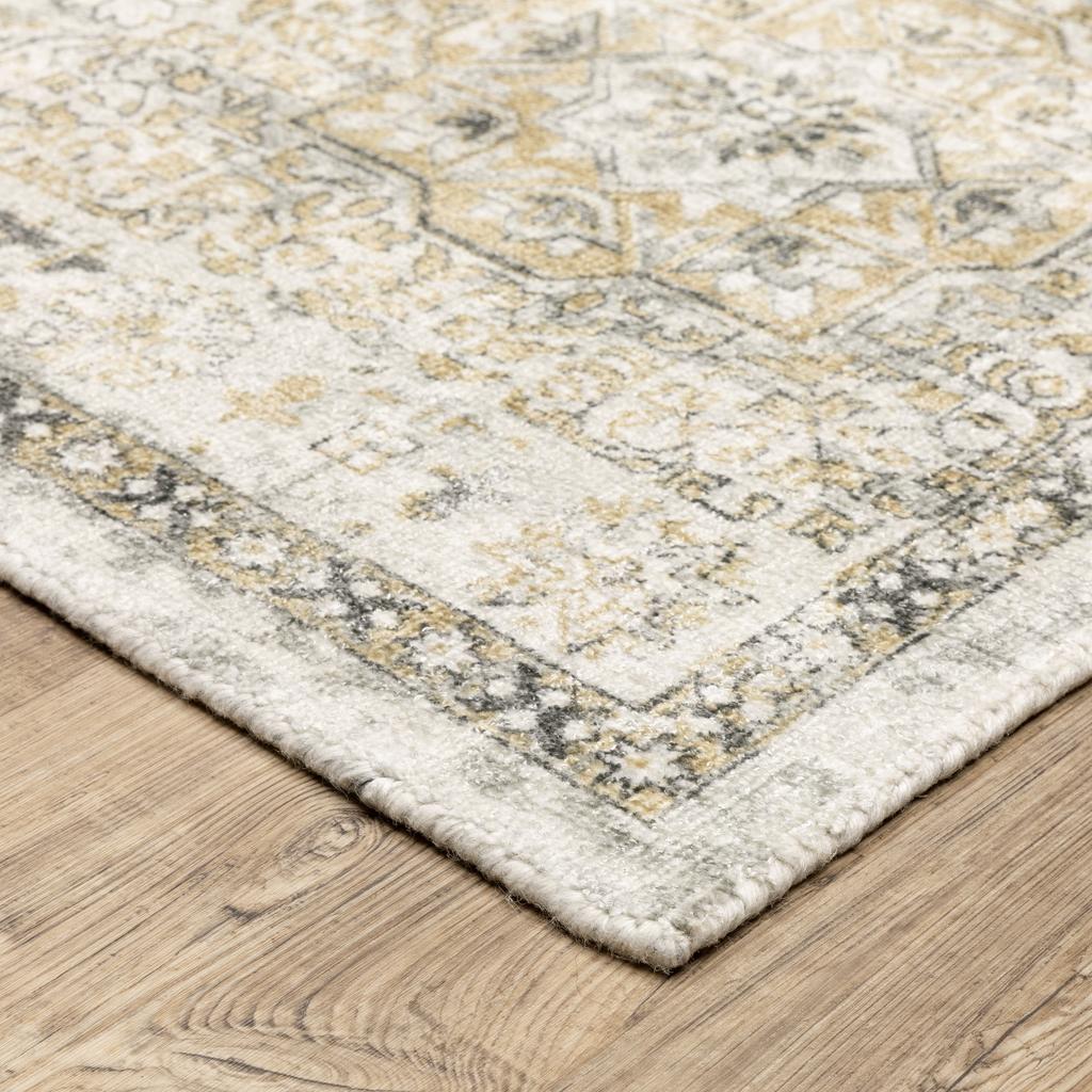 Oriental Weavers Windham WIN05 Grey Rectangle Indoor Area Rug Medallion Pattern-