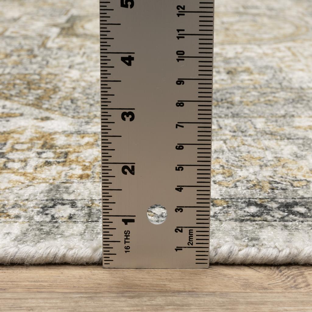 Oriental Weavers Windham WIN05 Grey Rectangle Indoor Runner Medallion Pattern-