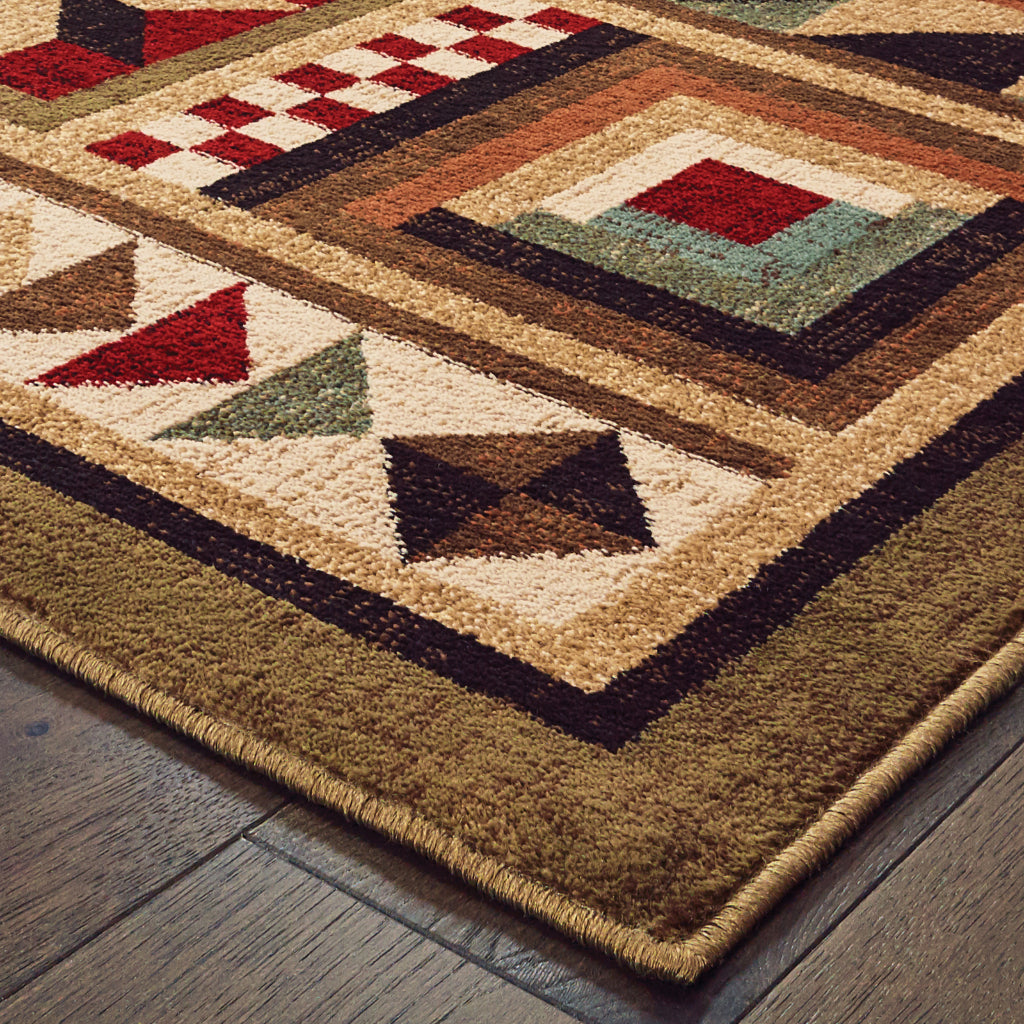 Oriental Weavers Woodlands 9596A Multicolor Rectangle Indoor Area Rug - Cozy Stain Resistant Low Pile Rug-