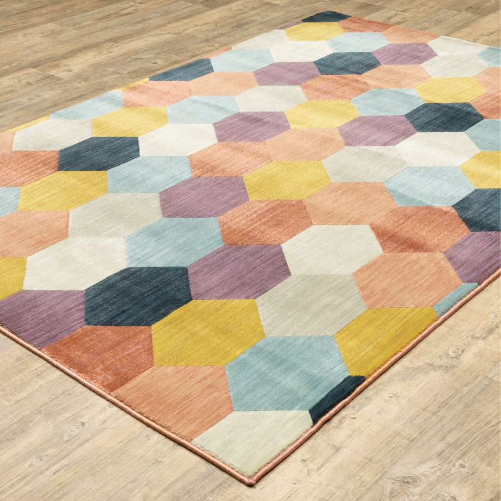 Oriental Weavers Xanadu 093W6 Multicolor Rectangle Indoor Area Rug - Stain Resistant Low Pile Rug with Geometric Design-