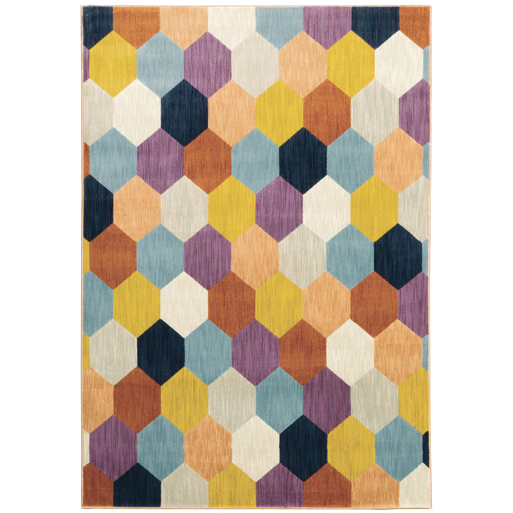 Oriental Weavers Xanadu 093W6 Multicolor Rectangle Indoor Area Rug - Stain Resistant Low Pile Rug with Geometric Design-