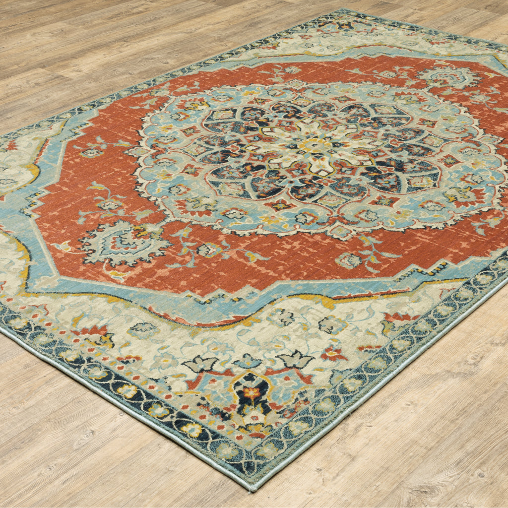 Oriental Weavers Xanadu 1332Q Multicolor Rectangle Indoor Area Rug - Stain Resistant Low Pile Rug with Medallion Design-