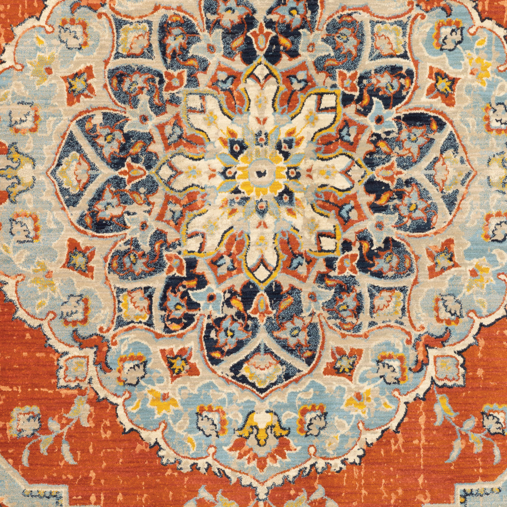 Oriental Weavers Xanadu 1332Q Multicolor Rectangle Indoor Area Rug - Stain Resistant Low Pile Rug with Medallion Design-