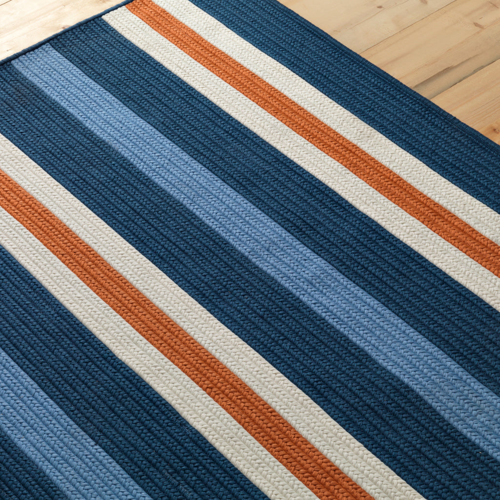 Colonial Mills Painter Stripe Garden Bright Rectangle Indoor / Outdoor Area Rug - Stain &amp; Fade Resistant Reversible Handmade Rug