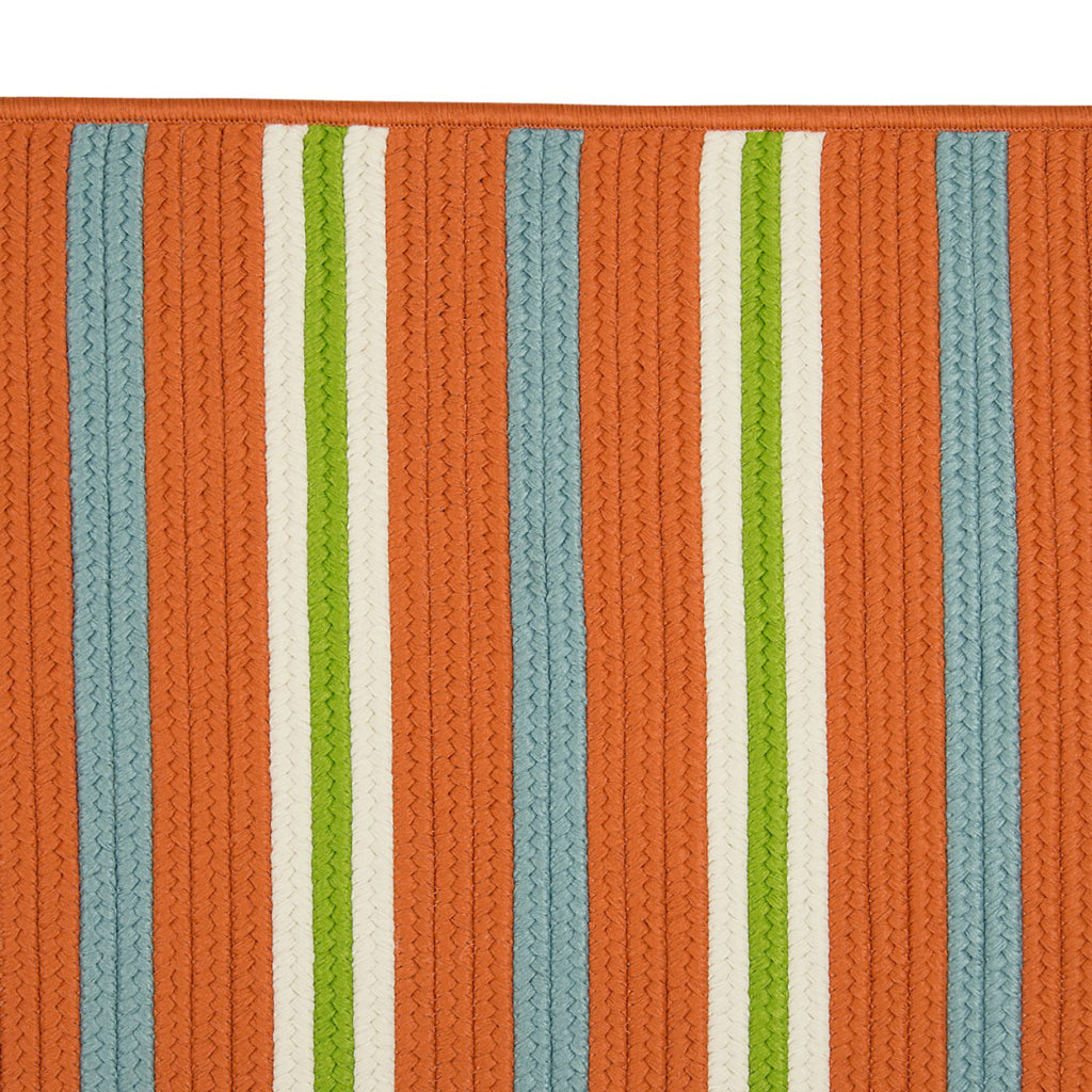 Colonial Mills Painter Stripe Tangerine Rectangle Indoor / Outdoor Area Rug - Stain &amp; Fade Resistant Reversible Handmade Rug