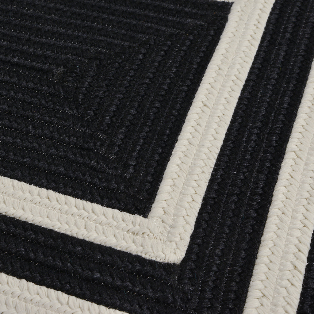 Colonial Mills La Playa Black &amp; White Rectangle Indoor / Outdoor Area Rug - Stain &amp; Fade Resistant Reversible Handmade Rug