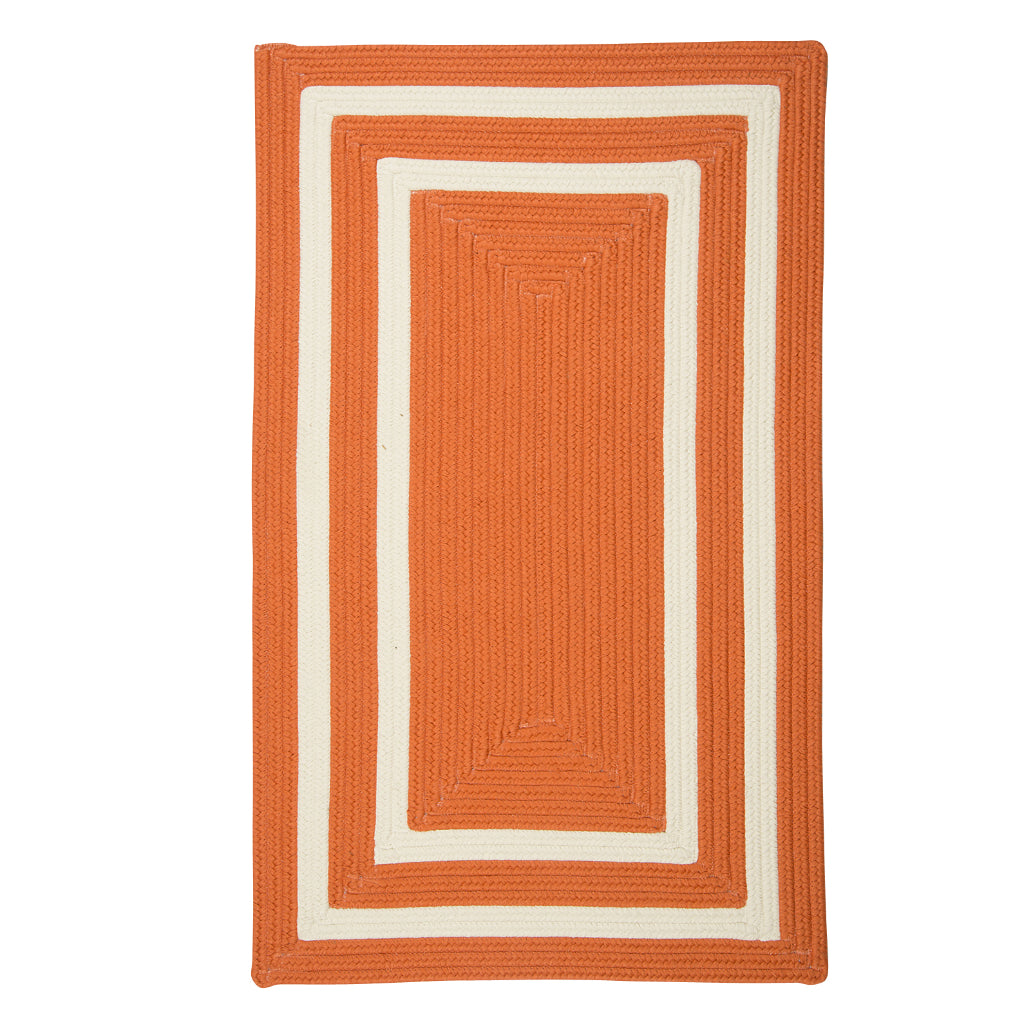 Colonial Mills La Playa Tangerine Rectangle Indoor / Outdoor Area Rug - Stain &amp; Fade Resistant Reversible Handmade Rug